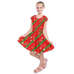 Christmas-paper-star-texture     - Kids  Short Sleeve Dress by Bedest