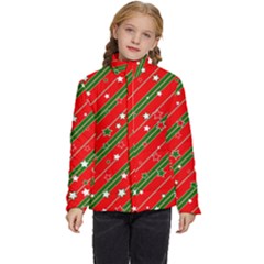 Christmas-paper-star-texture     - Kids  Puffer Bubble Jacket Coat