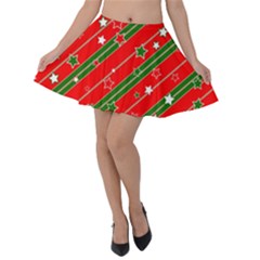 Christmas-paper-star-texture     - Velvet Skater Skirt