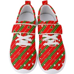 Christmas-paper-star-texture     - Men s Velcro Strap Shoes by Bedest