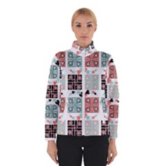 Mint Black Coral Heart Paisley Women s Bomber Jacket