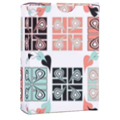 Mint Black Coral Heart Paisley Playing Cards Single Design (rectangle) With Custom Box