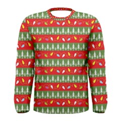 Christmas-papers-red-and-green Men s Long Sleeve T-shirt