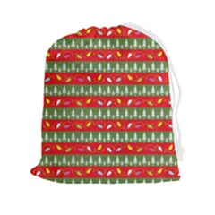 Christmas-papers-red-and-green Drawstring Pouch (2xl) by Bedest