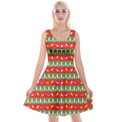 Christmas-papers-red-and-green Reversible Velvet Sleeveless Dress