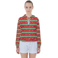 Christmas-papers-red-and-green Women s Tie Up Sweat