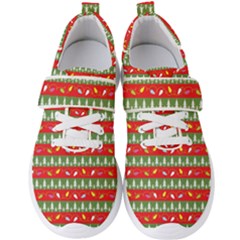 Christmas-papers-red-and-green Men s Velcro Strap Shoes by Bedest