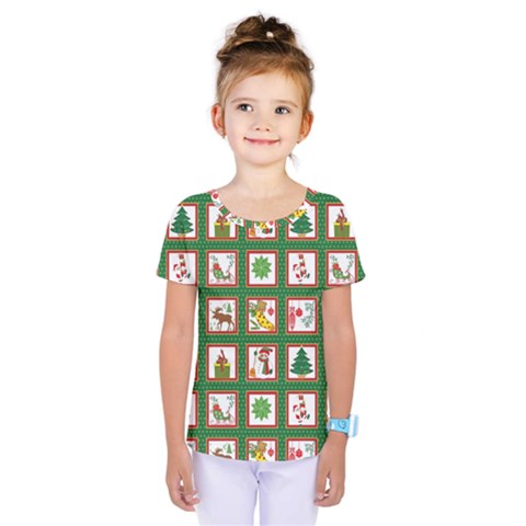 Christmas Paper Christmas Pattern Kids  One Piece T-shirt by Bedest