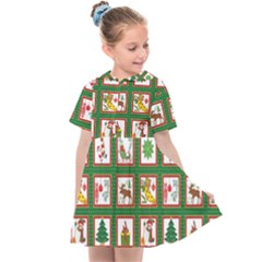 Christmas Paper Christmas Pattern Kids  Sailor Dress by Bedest