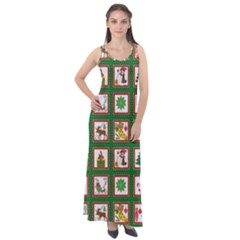 Christmas Paper Christmas Pattern Sleeveless Velour Maxi Dress by Bedest