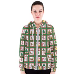 Christmas Paper Christmas Pattern Women s Zipper Hoodie