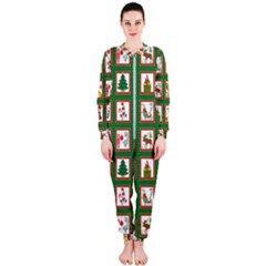 Christmas Paper Christmas Pattern Onepiece Jumpsuit (ladies)