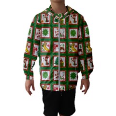 Christmas Paper Christmas Pattern Kids  Hooded Windbreaker