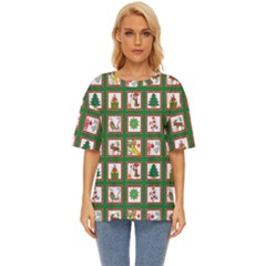 Christmas Paper Christmas Pattern Oversized Basic T-shirt by Bedest