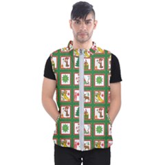 Christmas Paper Christmas Pattern Men s Puffer Vest