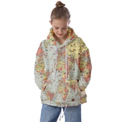 Vintage Old Antique World Map Kids  Oversized Hoodie