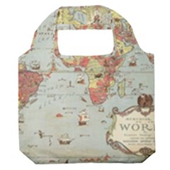 Vintage Old Antique World Map Premium Foldable Grocery Recycle Bag by Bedest