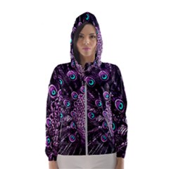 Purple Peacock Women s Hooded Windbreaker