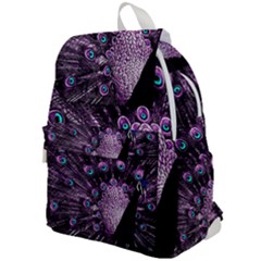 Purple Peacock Top Flap Backpack by Bedest