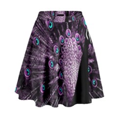 Purple Peacock High Waist Skirt by Bedest