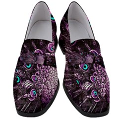 Purple Peacock Women s Chunky Heel Loafers by Bedest