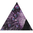 Purple Peacock Wooden Puzzle Triangle View1