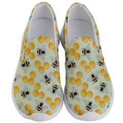 Bees Pattern Honey Bee Bug Honeycomb Honey Beehive Men s Lightweight Slip Ons by Bedest