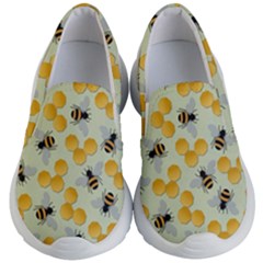 Bees Pattern Honey Bee Bug Honeycomb Honey Beehive Kids Lightweight Slip Ons by Bedest