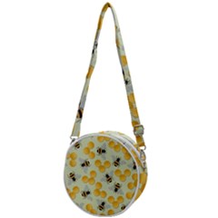 Bees Pattern Honey Bee Bug Honeycomb Honey Beehive Crossbody Circle Bag by Bedest