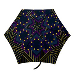 Line Square Pattern Violet Blue Yellow Design Mini Folding Umbrellas by Ravend