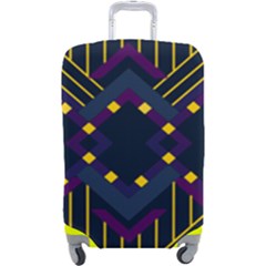 Line Square Pattern Violet Blue Yellow Design Luggage Cover (large) by Ravend