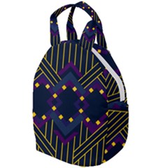 Line Square Pattern Violet Blue Yellow Design Travel Backpack by Ravend