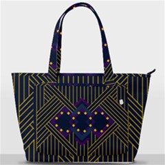 Line Square Pattern Violet Blue Yellow Design Back Pocket Shoulder Bag  by Ravend