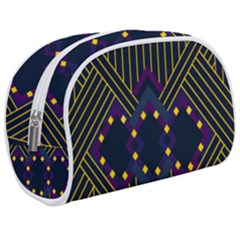 Line Square Pattern Violet Blue Yellow Design Make Up Case (medium) by Ravend