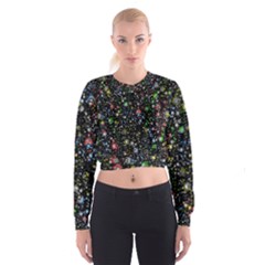 Universe Star Planet Galaxy Cropped Sweatshirt