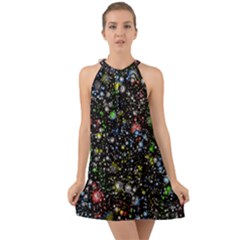 Universe Star Planet Galaxy Halter Tie Back Chiffon Dress by Ravend