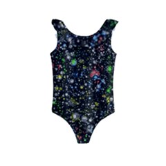 Universe Star Planet Galaxy Kids  Frill Swimsuit by Ravend