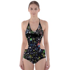 Universe Star Planet Galaxy Cut-out One Piece Swimsuit by Ravend