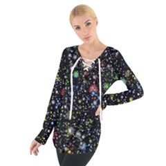 Universe Star Planet Galaxy Tie Up T-shirt by Ravend