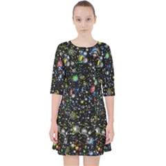 Universe Star Planet Galaxy Quarter Sleeve Pocket Dress by Ravend