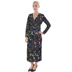 Universe Star Planet Galaxy Velvet Maxi Wrap Dress by Ravend