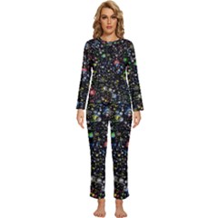 Universe Star Planet Galaxy Womens  Long Sleeve Lightweight Pajamas Set by Ravend