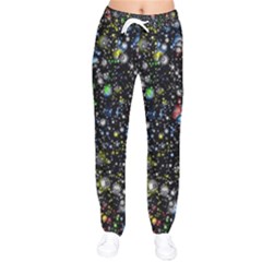 Universe Star Planet Galaxy Women Velvet Drawstring Pants