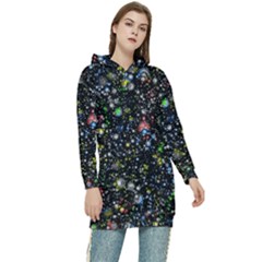 Universe Star Planet Galaxy Women s Long Oversized Pullover Hoodie