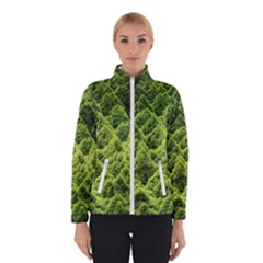 Green Pine Forest Women s Bomber Jacket