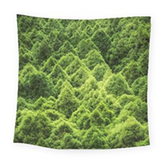 Green Pine Forest Square Tapestry (large)