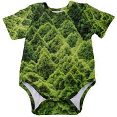 Green Pine Forest Baby Short Sleeve Bodysuit by Ravend