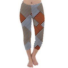 Abstract Pattern Line Art Design Decoration Capri Winter Leggings 