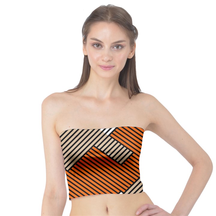 Abstract Pattern Line Art Design Decoration Tube Top