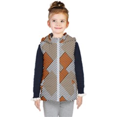 Abstract Pattern Line Art Design Decoration Kids  Hooded Puffer Vest